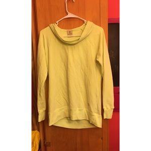 Cowl neck neon yellow hoodie!!
